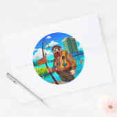 Wählen Sie Fischen über Arbeit Runder Aufkleber (Umschlag)