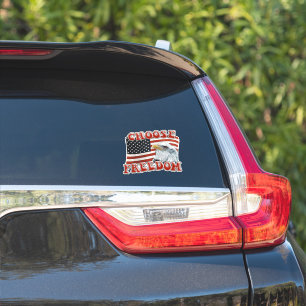WÄHLEN SIE FREEDOM Rustikaler Adler auf amerikanis Aufkleber