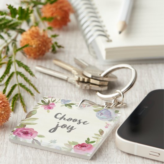 Wählen Sie Freude-Pastellblumen Schlüsselanhänger (Vorderseite rechts)