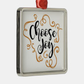 Wählen Sie Freude, Weihnachtsschmuck, Platz Silbernes Ornament (Rechts)