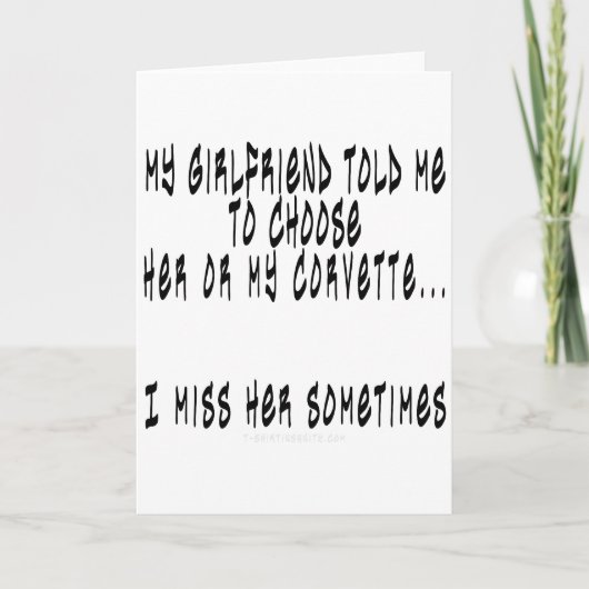 Wählen Sie Freundin oder Corvette Karte (Vorderseite)