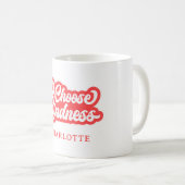 Wählen Sie Freundlichkeit - Retroname-Tasse Kaffeetasse (VorderseiteRechts)