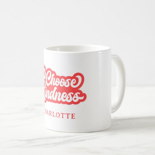 Wählen Sie Freundlichkeit - Retroname-Tasse Kaffeetasse (VorderseiteRechts)