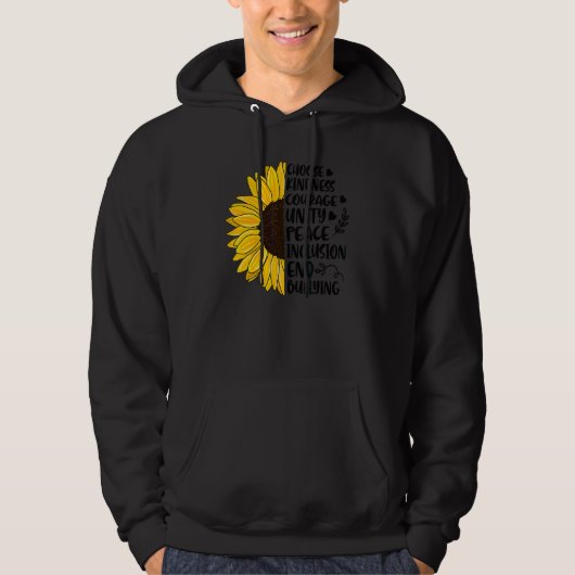Wählen Sie Freundness Courty Unity Peace Sunflower Hoodie (Vorderseite)