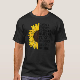 Wählen Sie Freundness Courty Unity Peace Sunflower T-Shirt