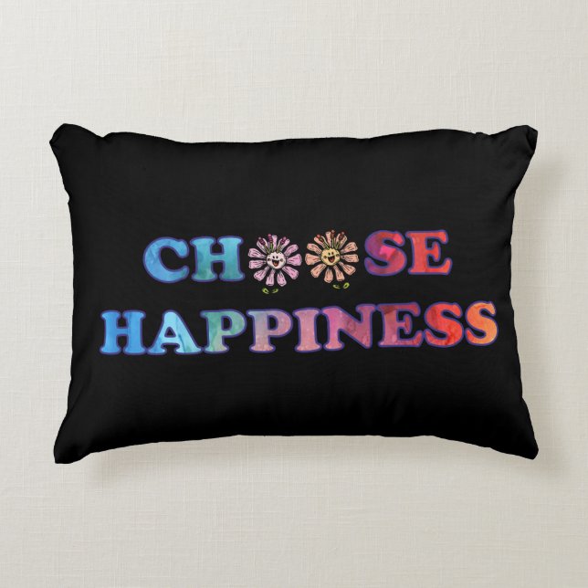 Wählen Sie Glück Rainbow Dekokissen (Vorderseite)