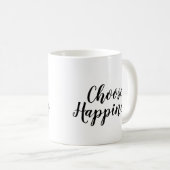 Wählen Sie Glück | Slogan-Tasse | goldgelb Kaffeetasse (VorderseiteRechts)