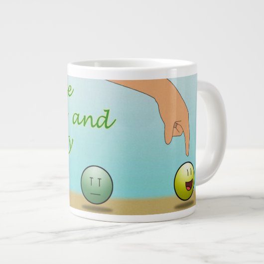 Wählen Sie Glück und Civility Jumbo Tasse (Vorderseite Rechts)