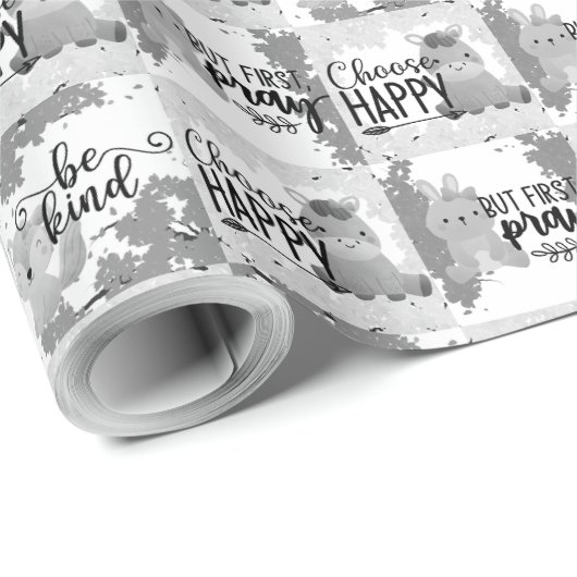 Wählen Sie glücklich, aber beten Sie, seien Sie fr Geschenkpapier (Rolleneckpunkt)