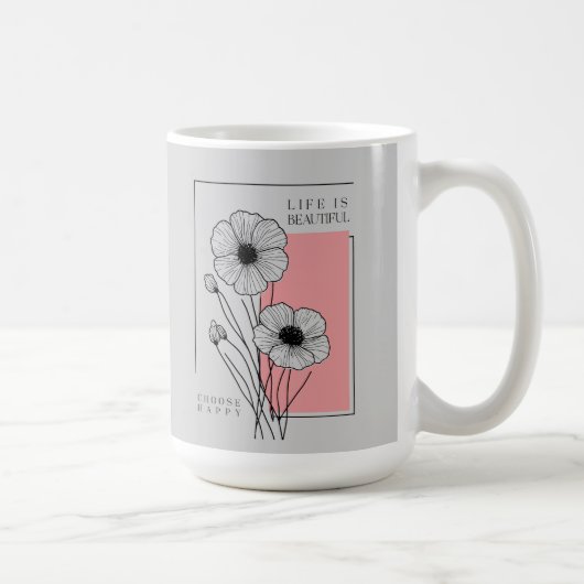 Wählen Sie glückliche, florale Kunst Kaffeetasse (Rechts)
