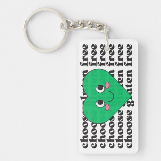 Wählen Sie Glutenfreie grüne Herzkette Schlüsselanhänger (Vorderseite)