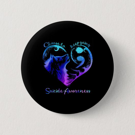 Wählen Sie "Going Heart Wolf Suicide Awareness" Be Button (Vorderseite)