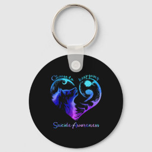 Wählen Sie "Going Heart Wolf Suicide Awareness" Be Schlüsselanhänger
