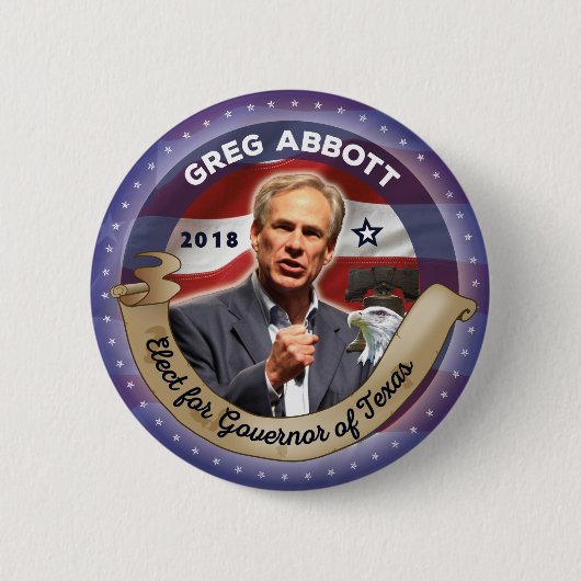 Wählen Sie Greg Abbott für Gouverneur von Texas Button (Vorderseite)