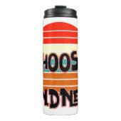 Wählen Sie "Güte" - Gelb in Rot-Orange Thermosbecher (Vorderseite)