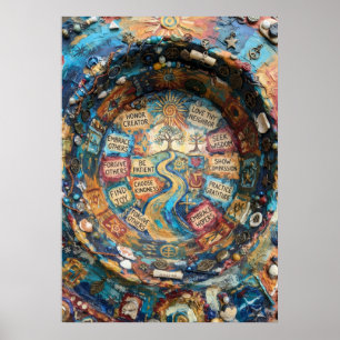 Wählen Sie Güte Inspirierendes Mandala Bekräftigun Poster