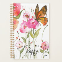 Wählen Sie Happy Butterfly Garden Spiral Planner
