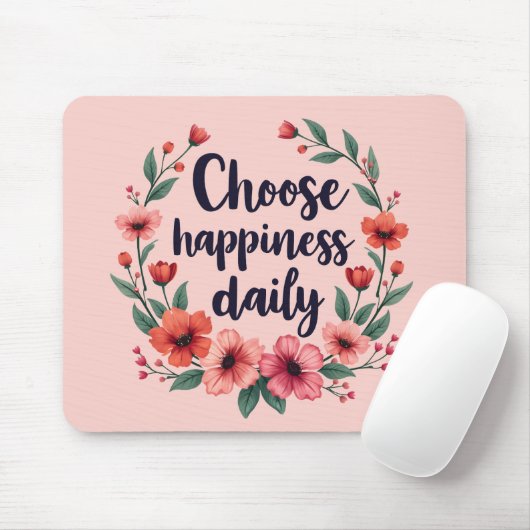 Wählen Sie Happy Daily Floral Wreath Mousepad (Mit Mouse)