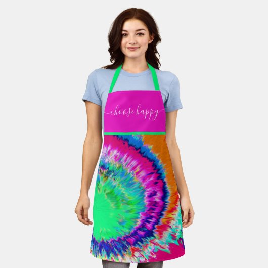 Wählen Sie Happy Gefärbte Krawatte All-over Print Schürze (Getragen)