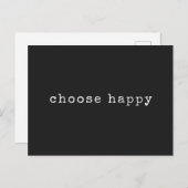 Wählen Sie Happy Inspiration Zitat Minimalistisch Postkarte (Vorne/Hinten)