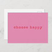 Wählen Sie Happy Inspirational Quote Minimalistisc Postkarte (Vorne/Hinten)