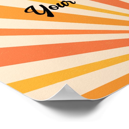 Wählen Sie Happy Inspirational Retro Sun Rays Post Poster (Ecke)