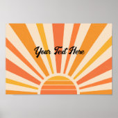 Wählen Sie Happy Inspirational Retro Sun Rays Post Poster (Vorne)