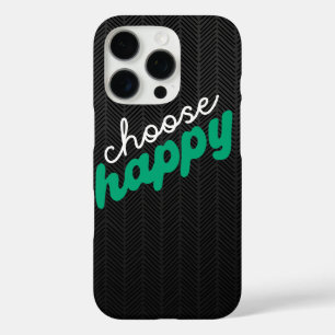Wählen Sie Happy Modern Black Pattern iPhone Case