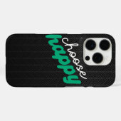 Wählen Sie Happy Modern Black Pattern iPhone Case (Rückseite (Horizontal))