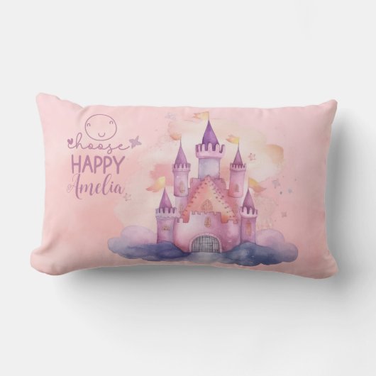 Wählen Sie Happy Palace auf der rosafarbenen Cloud Lendenkissen (Vorderseite)