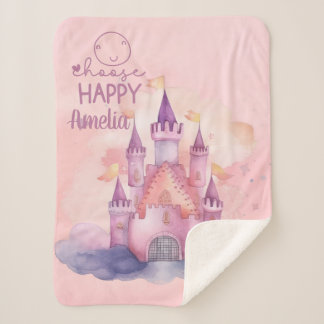 Wählen Sie Happy Palace auf der rosafarbenen Cloud Sherpadecke