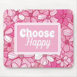 Wählen Sie Happy Pink Floral Mousepad
