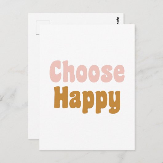 Wählen Sie Happy Retro Letting in Blush and Senard Postkarte (Vorne/Hinten)