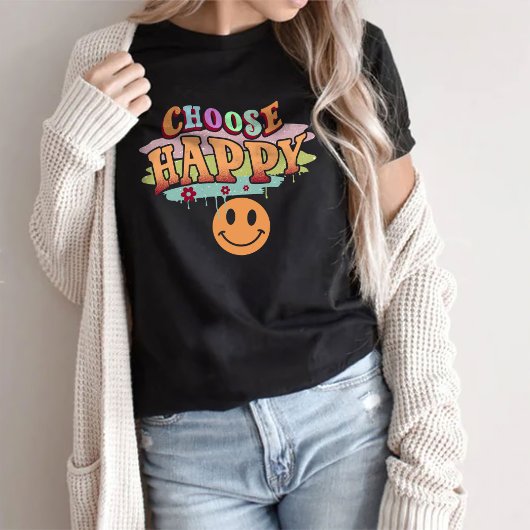 Wählen Sie Happy T - Shirt, Ästhetik Oversifiziert T-Shirt
