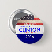 WÄHLEN SIE HILLARY CLINTON FÜR PRÄSIDENTEN 2016 BUTTON (Vorne & Hinten)