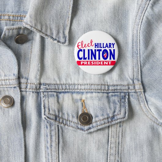 Wählen Sie Hillary Clinton Präsidenten Button (Beispiel)