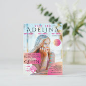 Wählen Sie Homecomoming Queen Pink Magazine Style  Postkarte (Stehend Vorderseite)