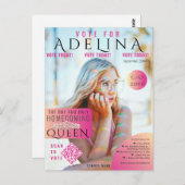 Wählen Sie Homecomoming Queen Pink Magazine Style  Postkarte (Vorne/Hinten)