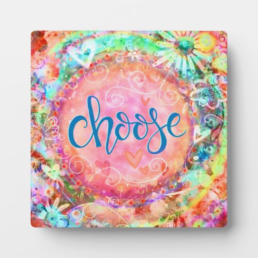 Wählen Sie Hübsch Pink Pastell Inspirational Easel Fotoplatte (Vorderseite)