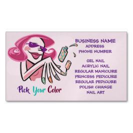 Wählen Sie Ihr Color Nail Salon Business Card Magn Magnetische Visitenkarte