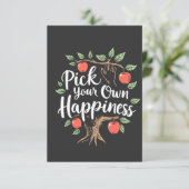 Wählen Sie Ihr eigenes Glück Apple Picking Saison Dankeskarte (Stehend Vorderseite)