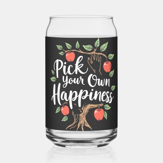 Wählen Sie Ihr eigenes Glück Apple Picking Saison Dosenglas (Vorderseite)