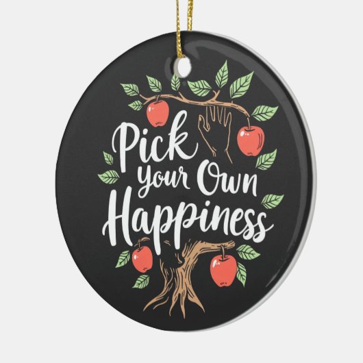 Wählen Sie Ihr eigenes Glück Apple Picking Saison Keramik Ornament (Links)