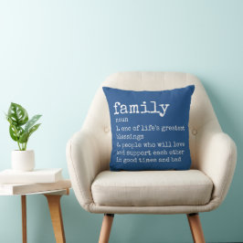 Wählen Sie Ihr Farbblau-Definition-Familienkissen Kissen