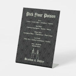 Wählen Sie Ihr Gift Elegantes Skeletton-Bar-Menü Sockelschild