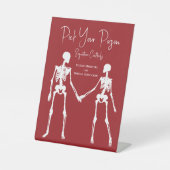 Wählen Sie Ihr Gift-Skelett Hochzeitrotes Getränke Sockelschild (Vorderseite)