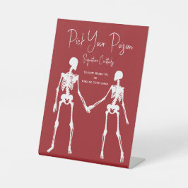 Wählen Sie Ihr Gift-Skelett Hochzeitrotes Getränke Sockelschild