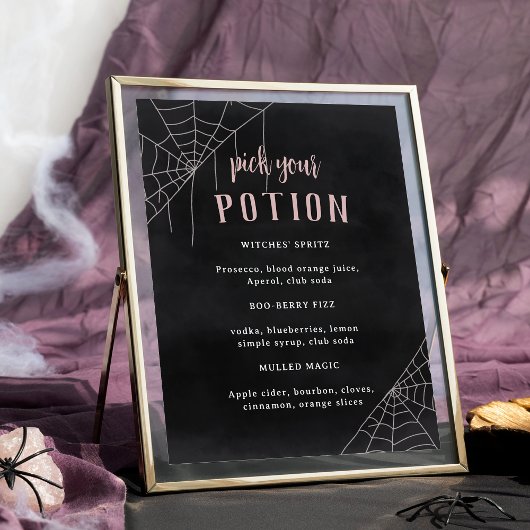 Wählen Sie Ihr Halloween Baby Shower Drink Menü Poster