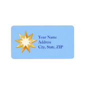 Wählen Sie Ihr Hintergrundfarbe Baha'i Symbol Adressaufkleber (Vorne)