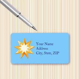 Wählen Sie Ihr Hintergrundfarbe Baha'i Symbol Adressaufkleber